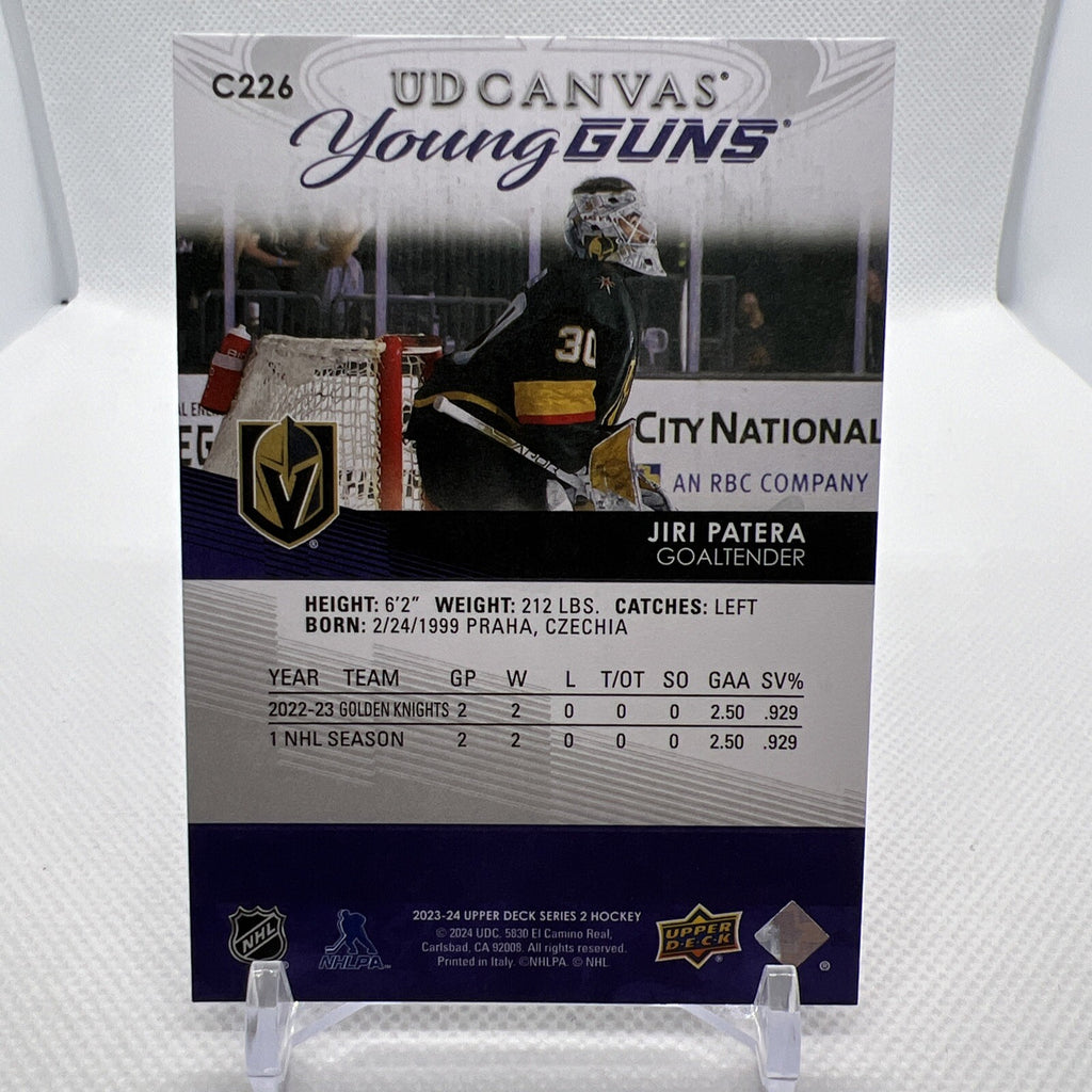 Jiri Patera 2023-24 Upper Deck Young Guns Canvas Vegas Golden Knights RC