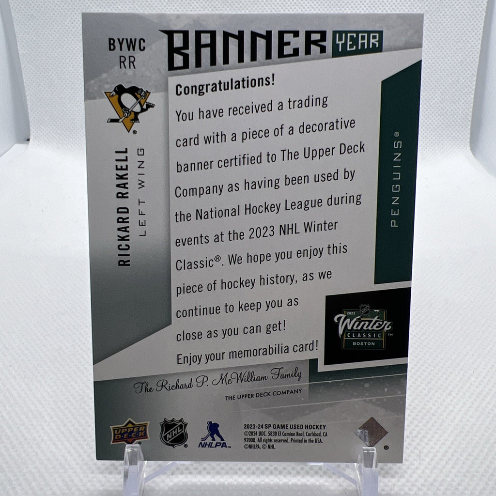 Rickard Rakell 2023-24 SP Game Used Banner Year Winter Classic Penguins