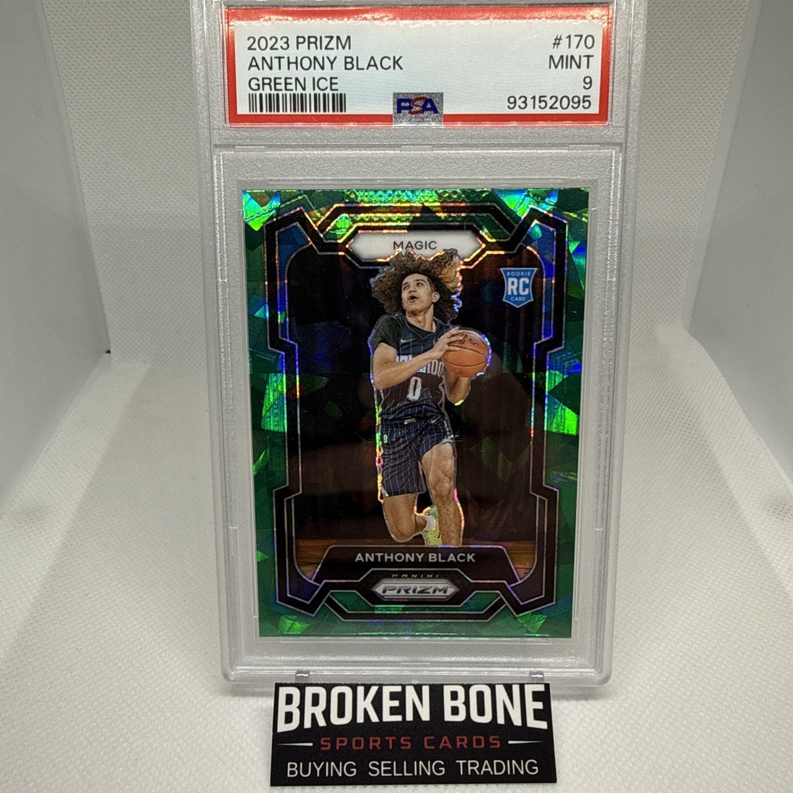 Anthony Black 2023 Panini Prizm Green Ice Rookie PSA 9 Orlando Magic