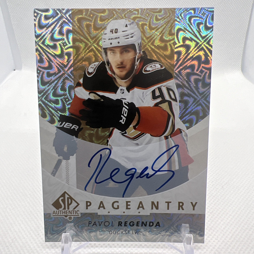 Pavol Regenda 2022-23 SP Authentic Pageantry Rookie Auto Gold Anaheim Ducks