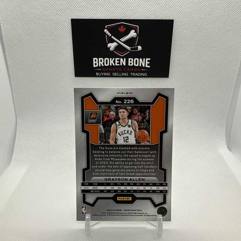 Grayson Allen 2023-24 Panini Prizm Green Cracked Ice SSP #226 Suns