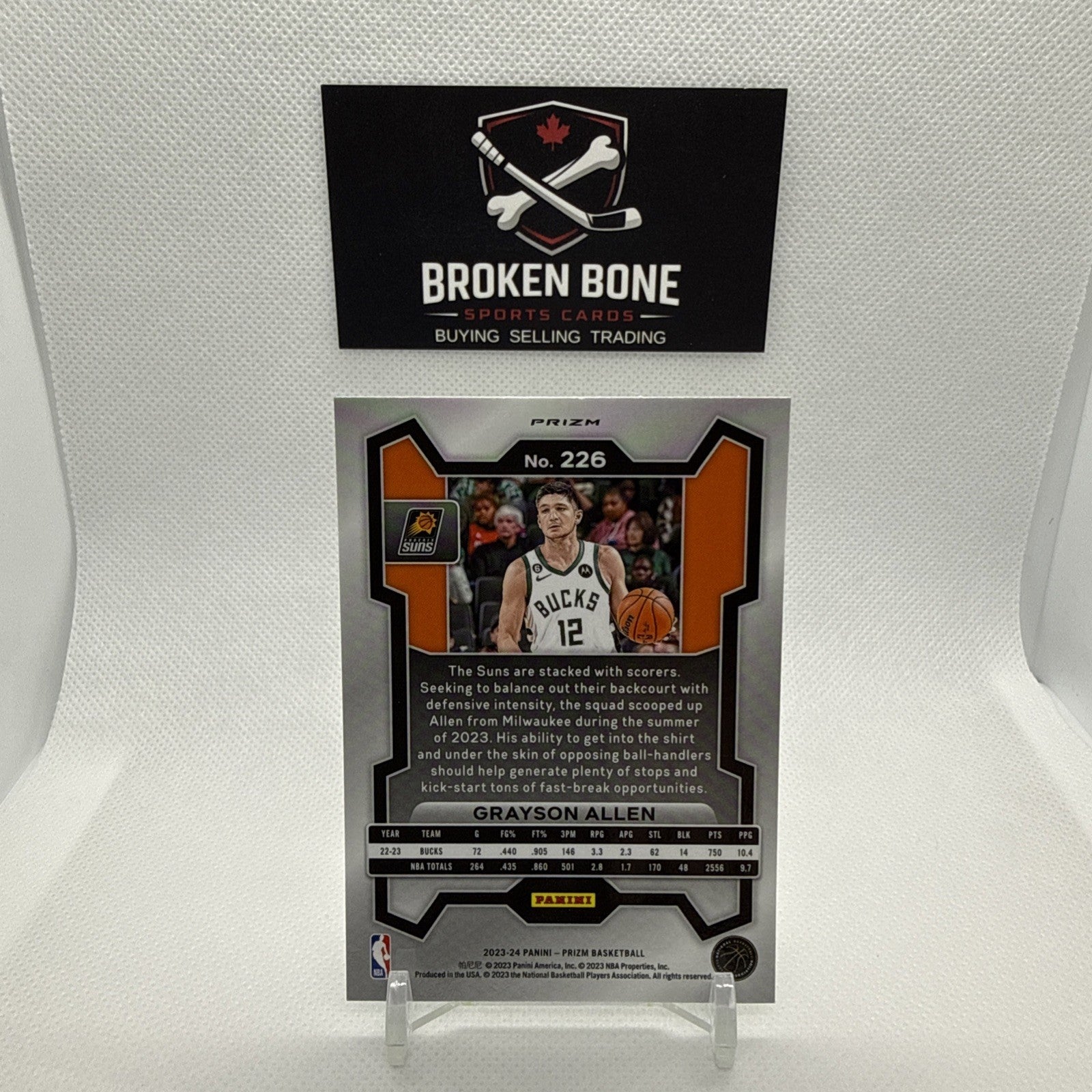 Grayson Allen 2023-24 Panini Prizm Green Cracked Ice SSP #226 Suns