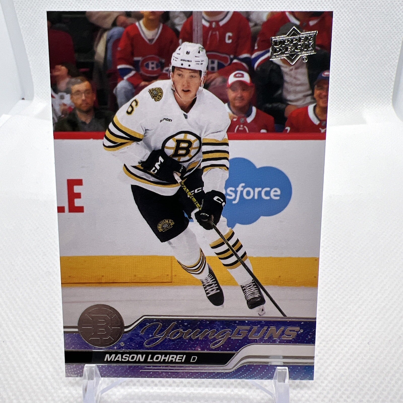 Mason Lohrei 2023-24 Upper Deck Young Guns Rookie Boston Bruins 2 RC