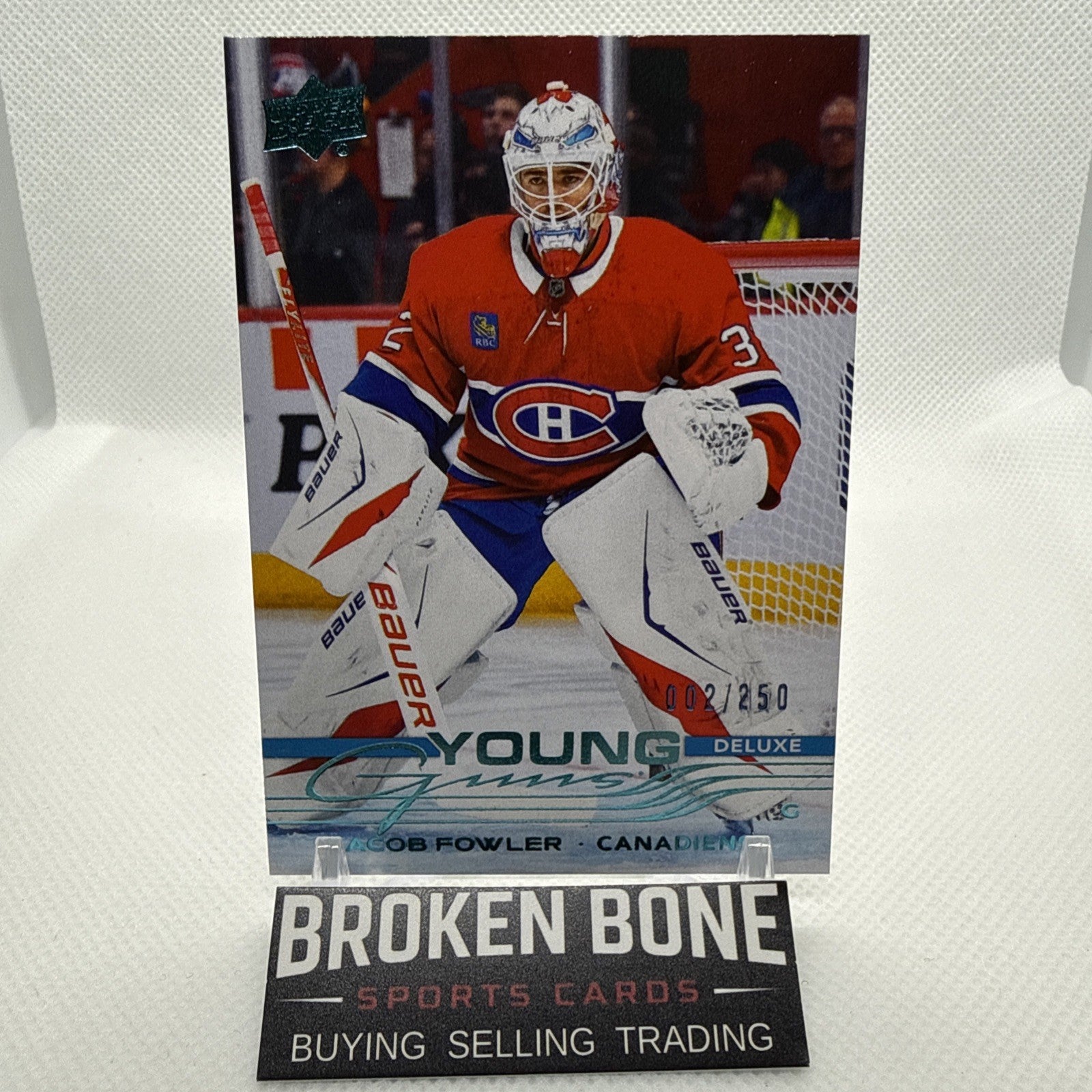 Jacob Fowler 2025-26 Upper Deck Young Guns Deluxe /250 Rookie Montral Canadiens