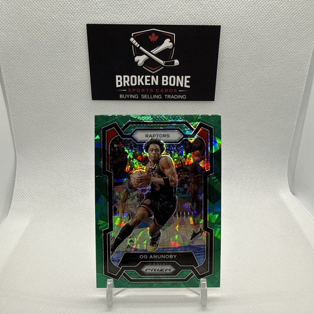OG Anunoby 2023-24 Panini Prizm Green Cracked Ice SSP #91 Raptors