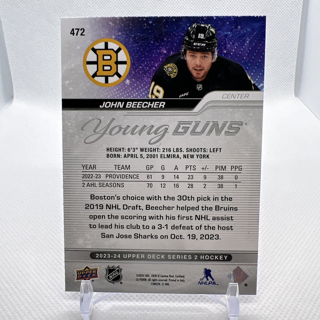 John Beecher 2023-24 Upper Deck Young Guns Rookie Boston Bruins 1 RC