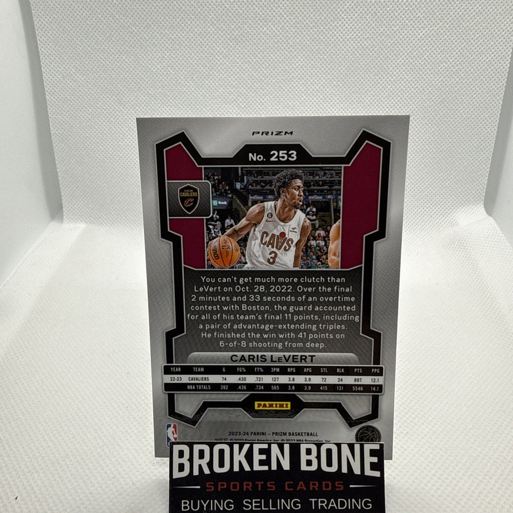 Caris LeVert 2023-24 Panini Prizm Green Cracked Ice SSP #253 Cavaliers