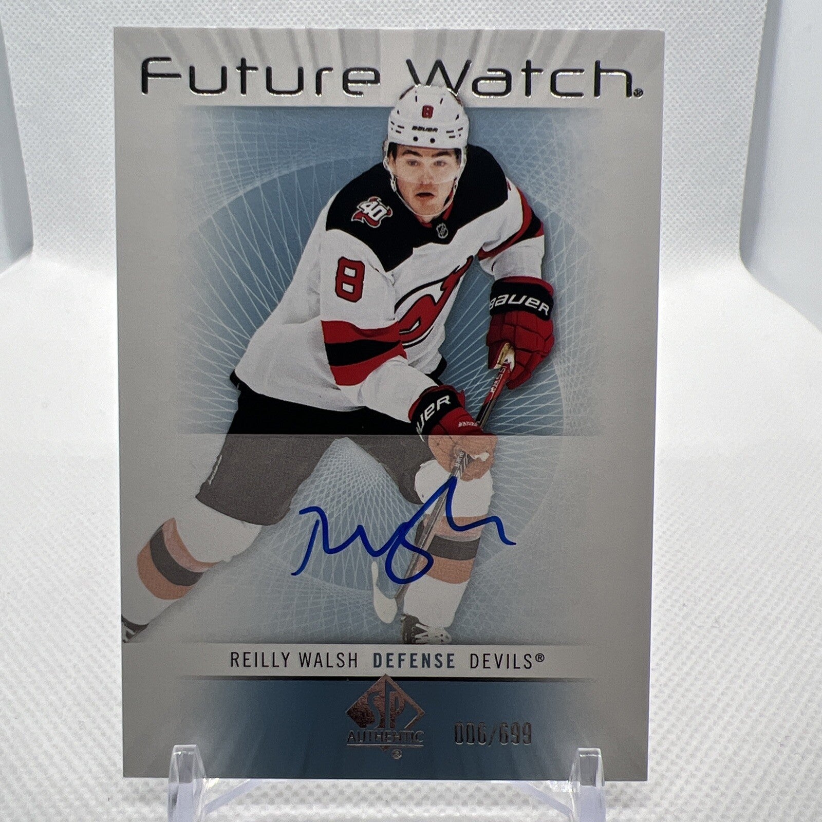Reilly Walsh 2022-23 SP Authentic Retro Future Watch Auto /699 New Jersey Devils