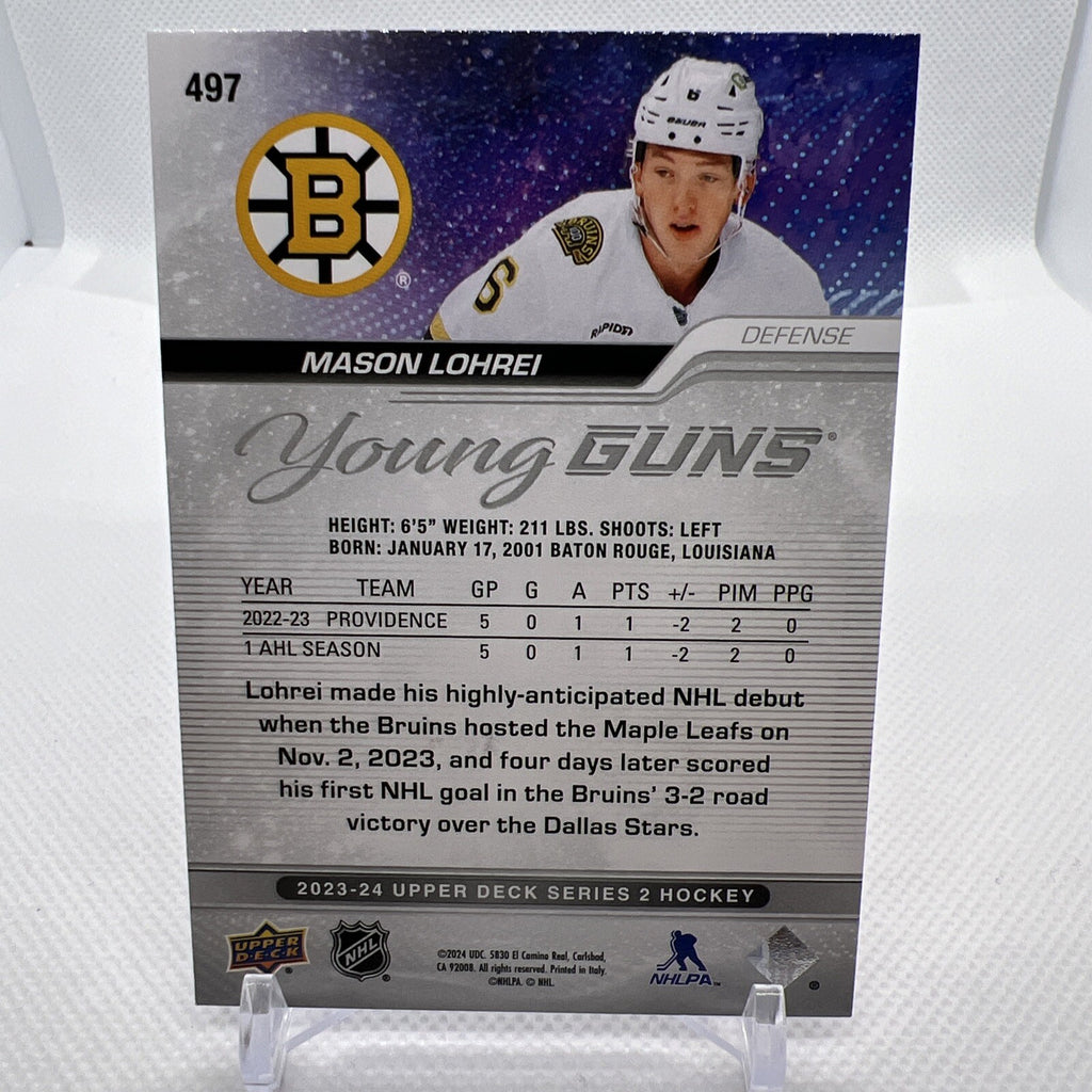 Mason Lohrei 2023-24 Upper Deck Young Guns Rookie Boston Bruins 6 RC