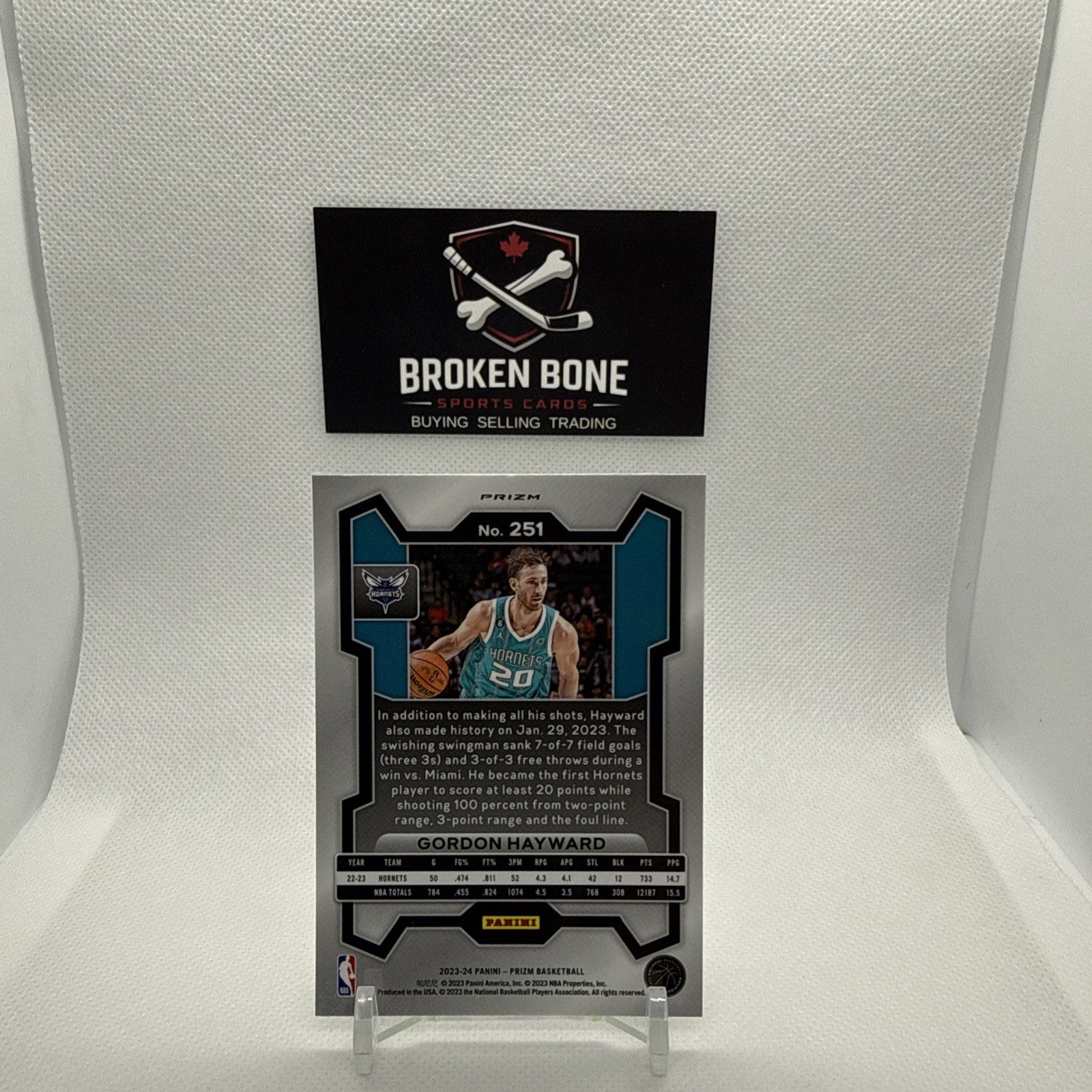 Gordon Hayward 2023-24 Panini Prizm Green Cracked Ice SSP #251 Hornets