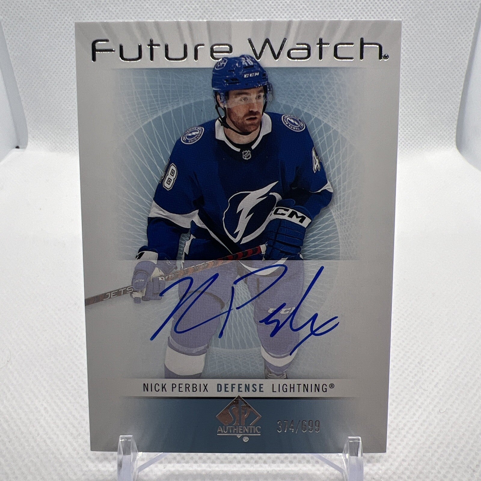 Nick Perbix 22-23 SP Authentic Retro Future Watch Auto /699 Tampa Bay Lightning