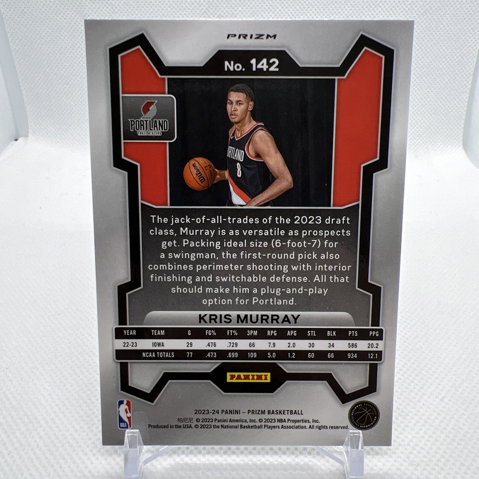 Kris Murray 2023-24 Panini Prizm Green Ice Rookie RC Portland Trail Blazers
