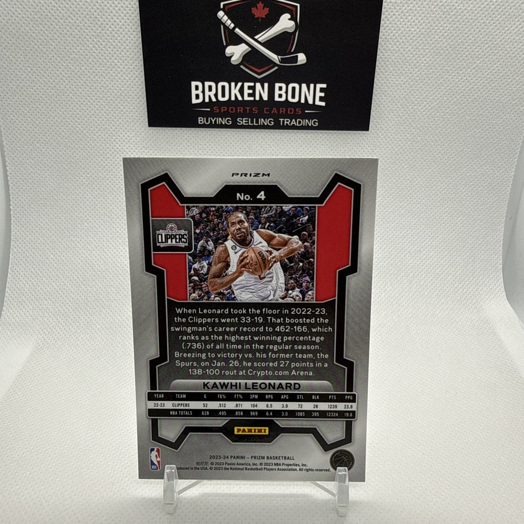 Kawhi Leonard 2023-24 Panini Prizm Silver Prizm #4 Clippers