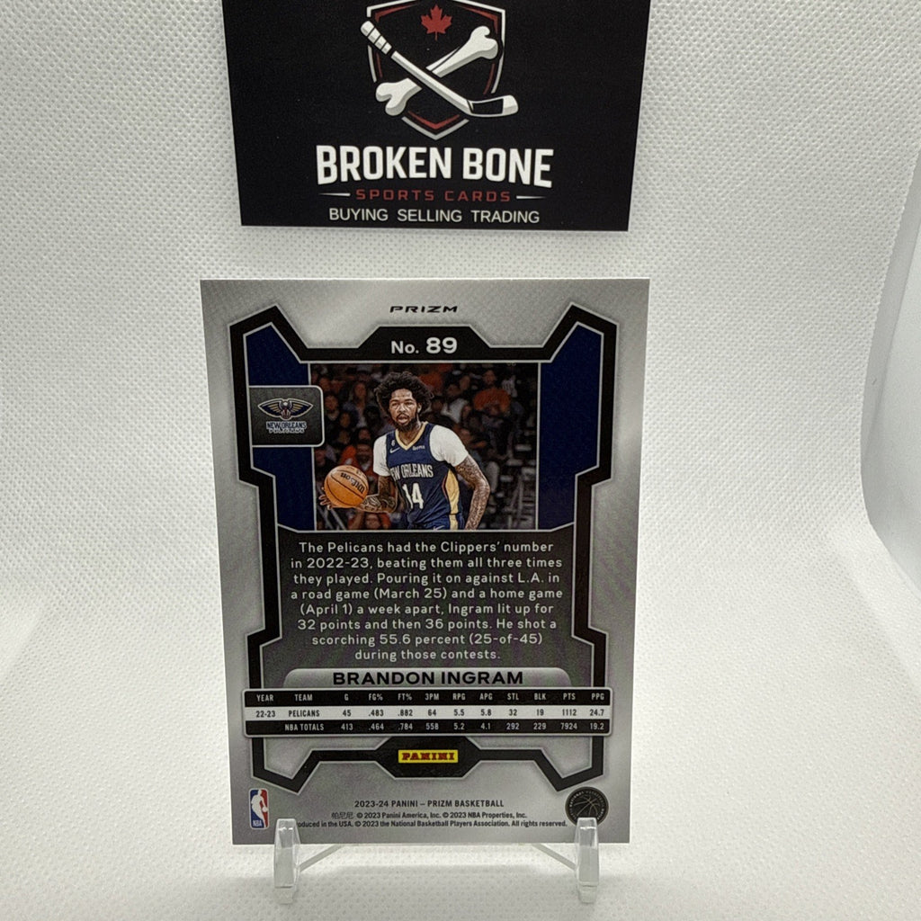 Brandon Ingram 2023-24 Panini Prizm Silver Prizm #89 Pelicans