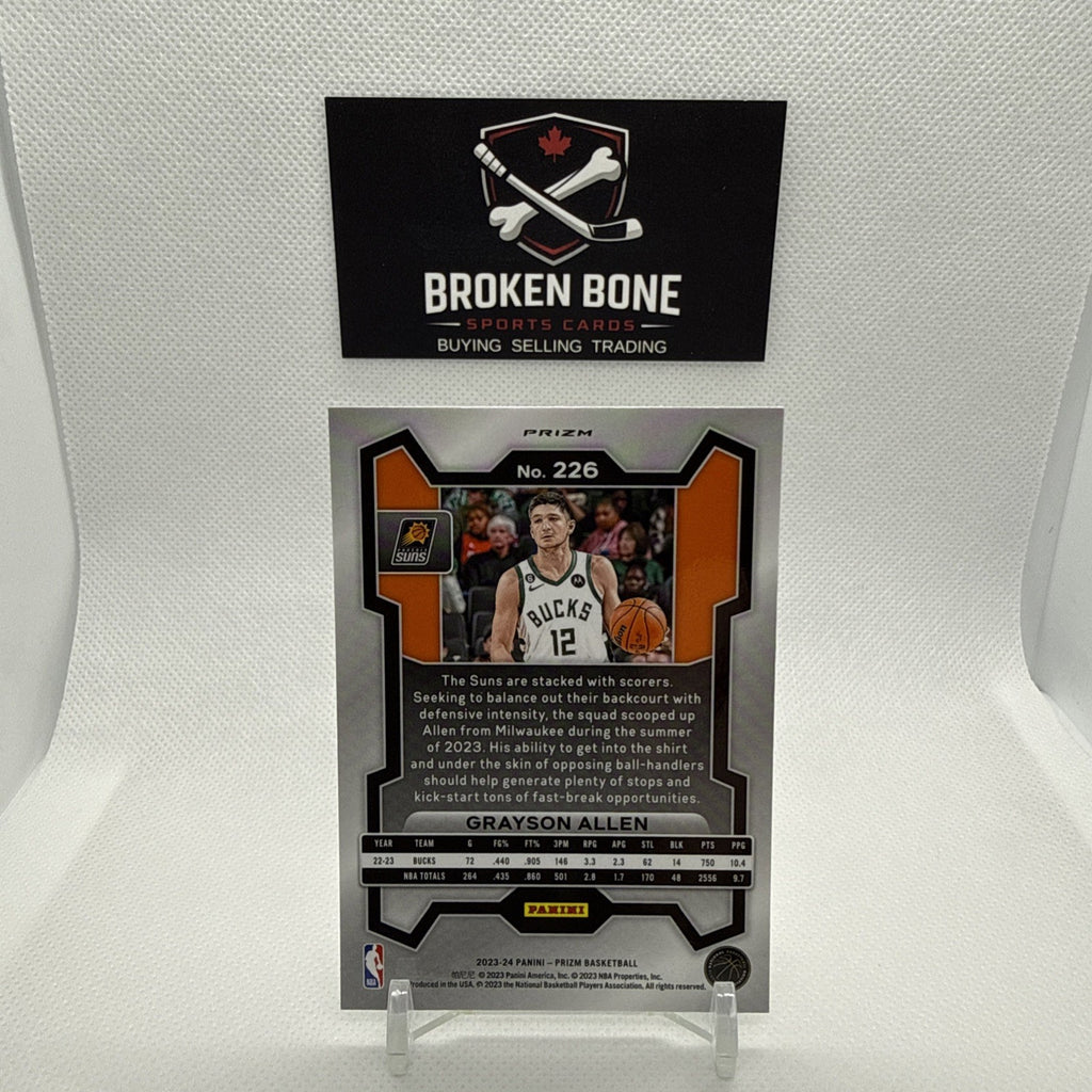 Grayson Allen 2023-24 Panini Prizm Green Cracked Ice SSP #226 Suns
