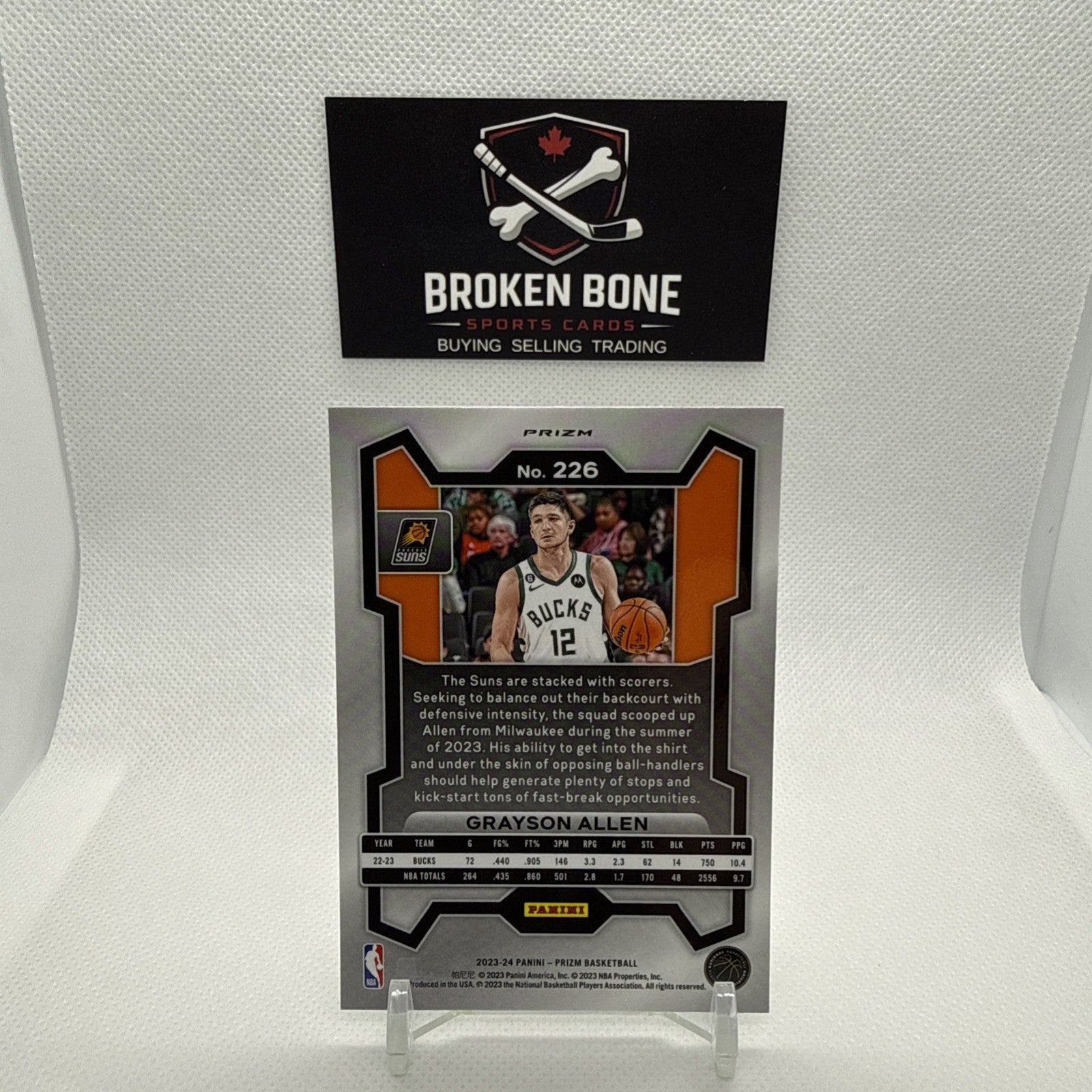Grayson Allen 2023-24 Panini Prizm Green Cracked Ice SSP #226 Suns