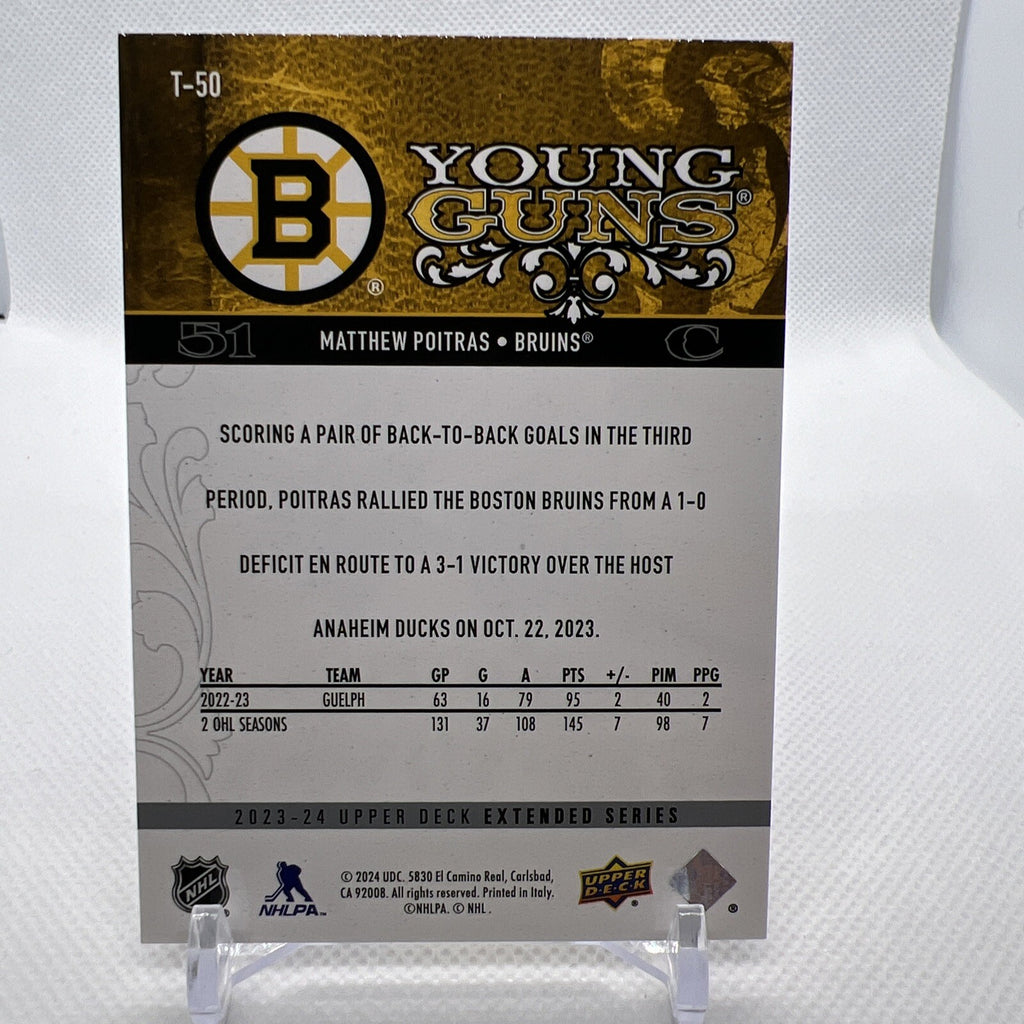 Matthew Poitras 2023-24 Upper Deck Retro Young Guns Boston Bruins RC