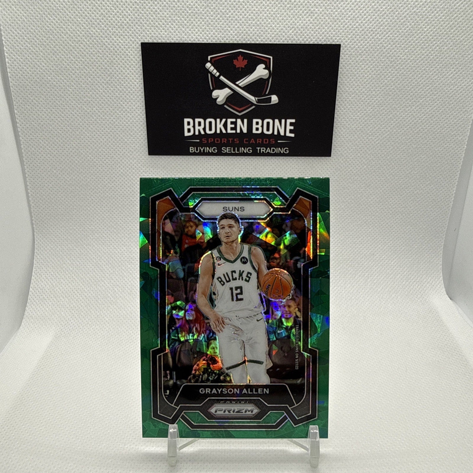 Grayson Allen 2023-24 Panini Prizm Green Cracked Ice SSP #226 Suns