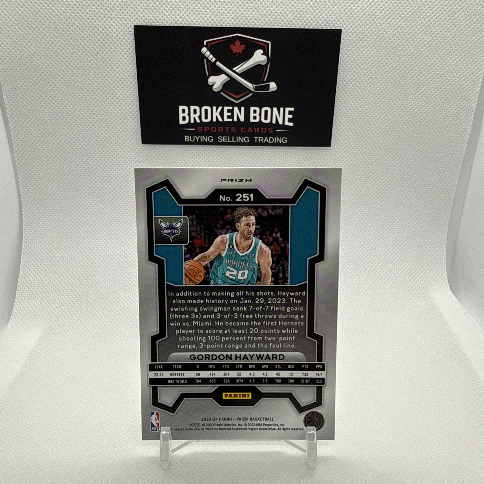 Gordon Hayward 2023-24 Panini Prizm Silver Prizm #251 Hornets