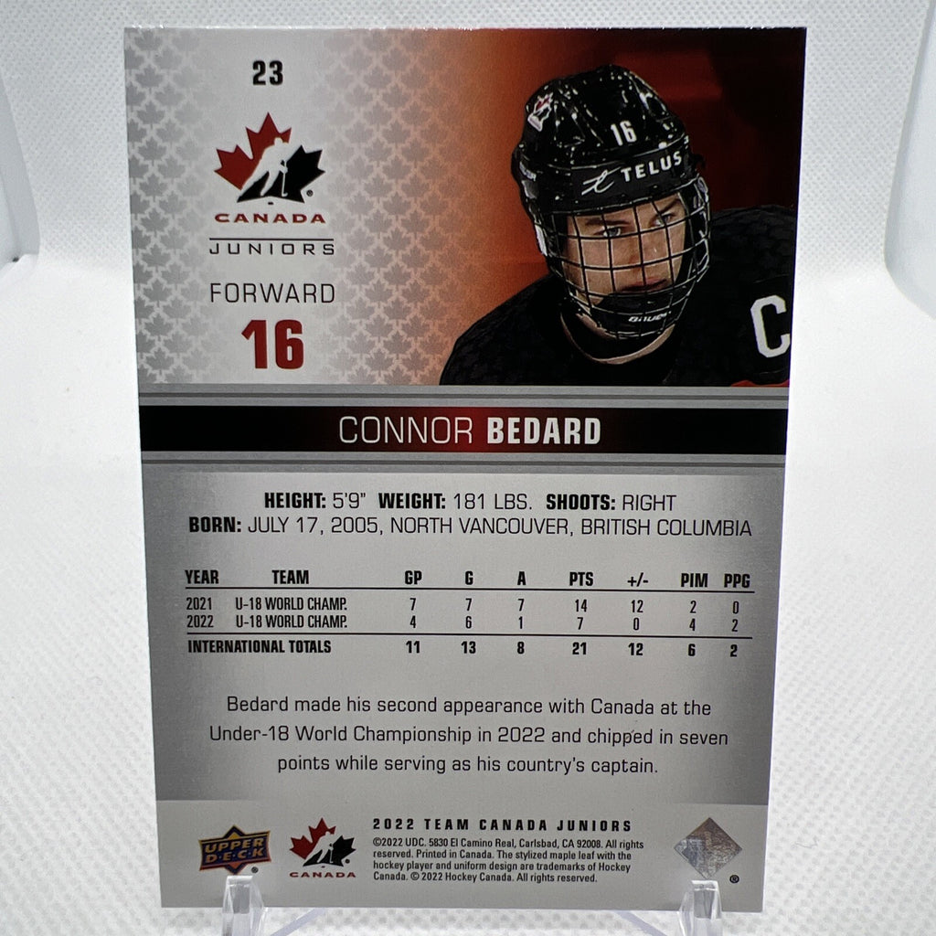 Connor Bedard Upper Deck 2022-23 Team Canada Juniors #23 Canada
