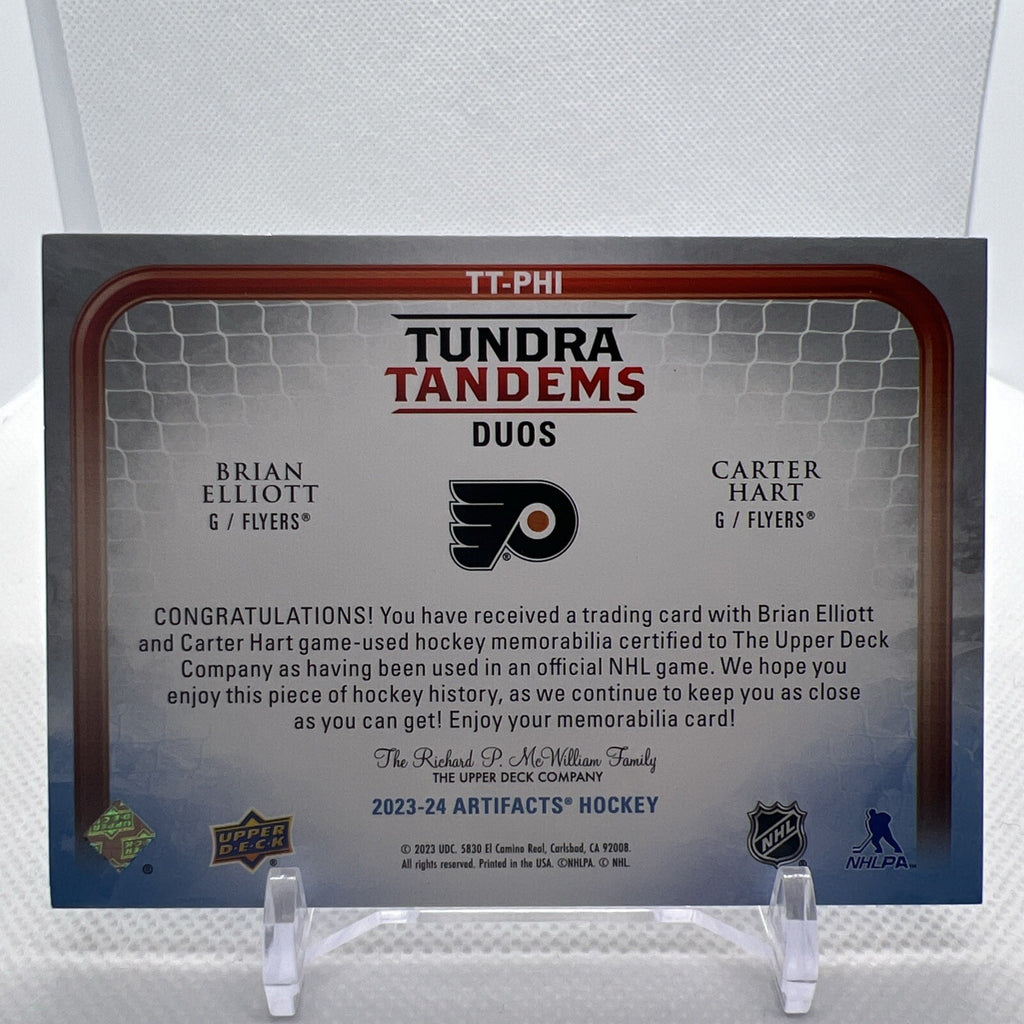 Carter Hart Brian Elliott 2023-24 Artifacts Tundra Tandems /299 Flyers