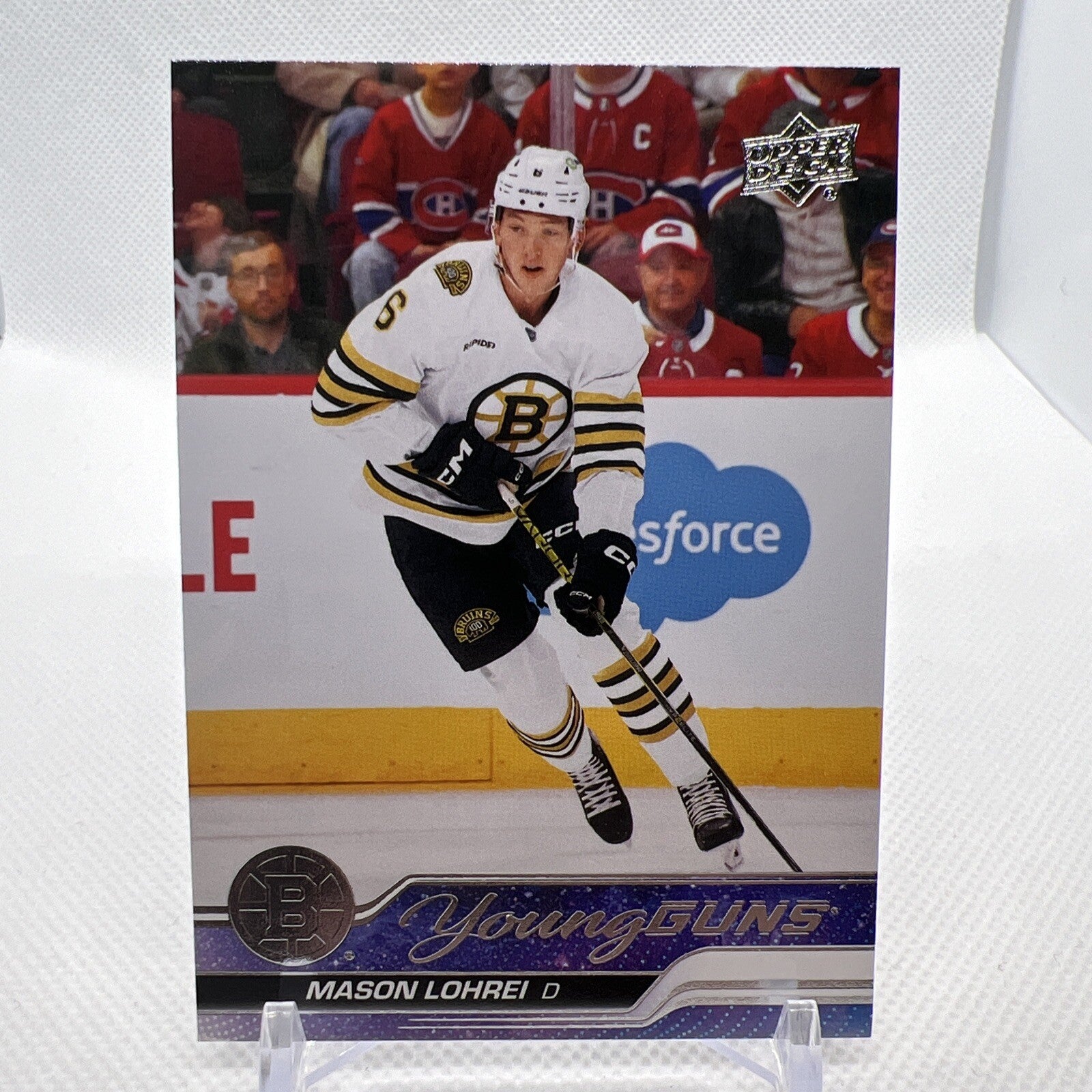 Mason Lohrei 2023-24 Upper Deck Young Guns Rookie Boston Bruins 7 RC