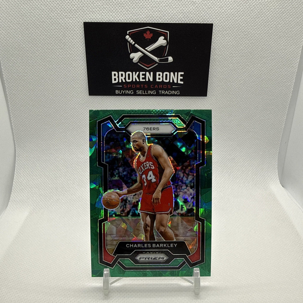 Charles Barkley 2023-24 Panini Prizm Green Cracked Ice SSP #180 76ers