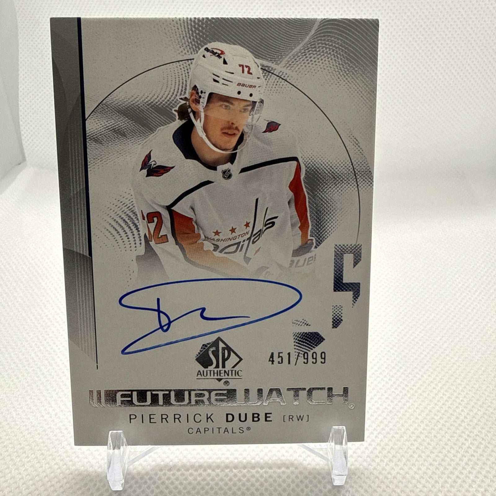 Pierrick Dube 2024-25 SP Authentic Future Watch Auto /999 Washington Capitals