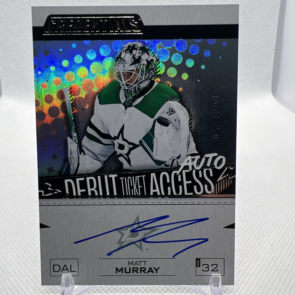 Matt Murray 2023-24 Credentials Debut Ticket Access Auto /299 Dallas Stars