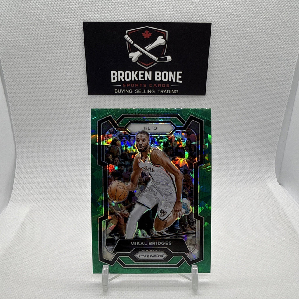 Mikal Bridges 2023-24 Panini Prizm Green Cracked Ice SSP #46 Nets