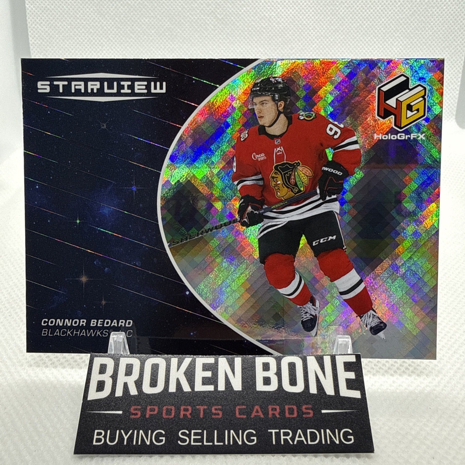Connor Bedard 2025-26 Upper Deck Starview HoloGrFX SSP Case Hit Blackhawks