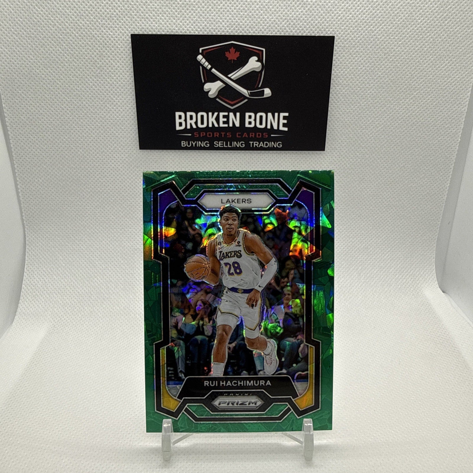 Rui Hachimura 2023-24 Panini Prizm Green Cracked Ice SSP #42 Lakers