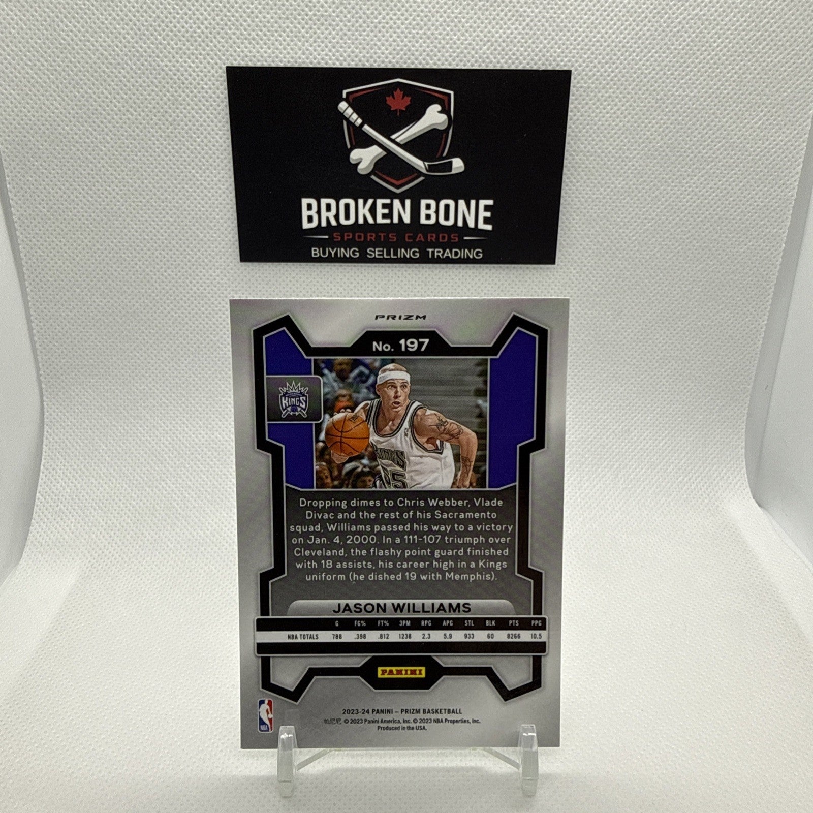 Jason Williams 2023-24 Panini Prizm Green Cracked Ice SSP #197 Kings