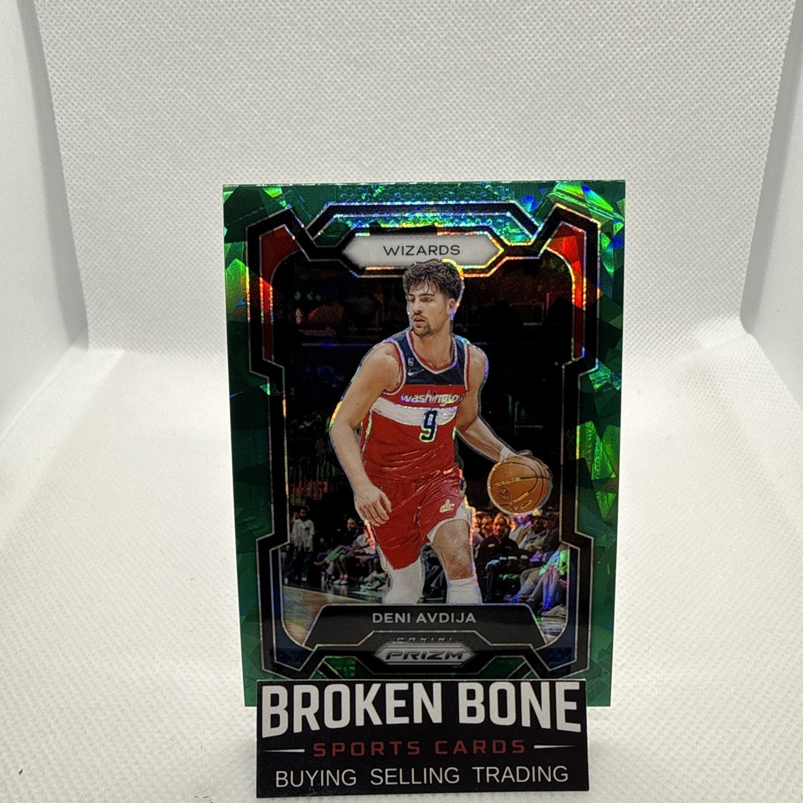 Deni Avdija 2023-24 Panini Prizm Green Cracked Ice SSP #261 Wizards