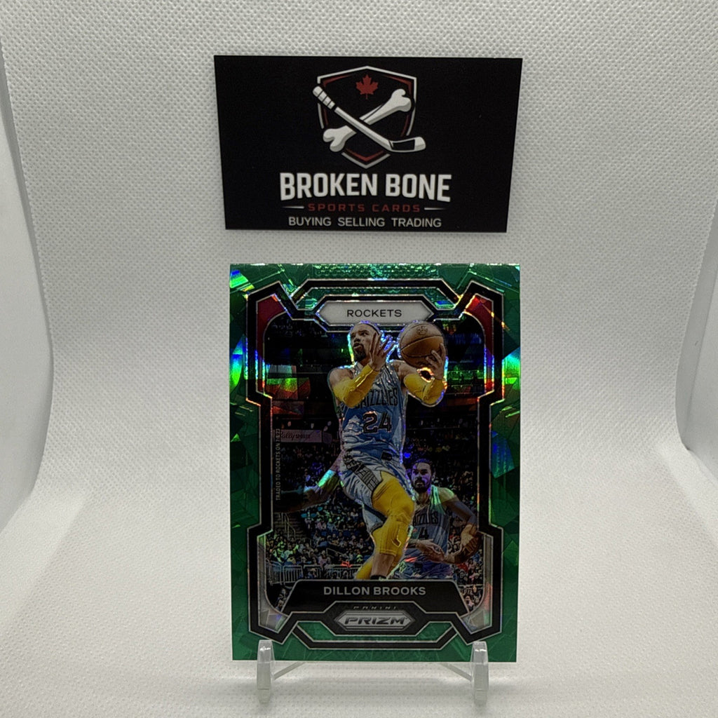 Dillon Brooks 2023-24 Panini Prizm Green Cracked Ice SSP #68 Rockets