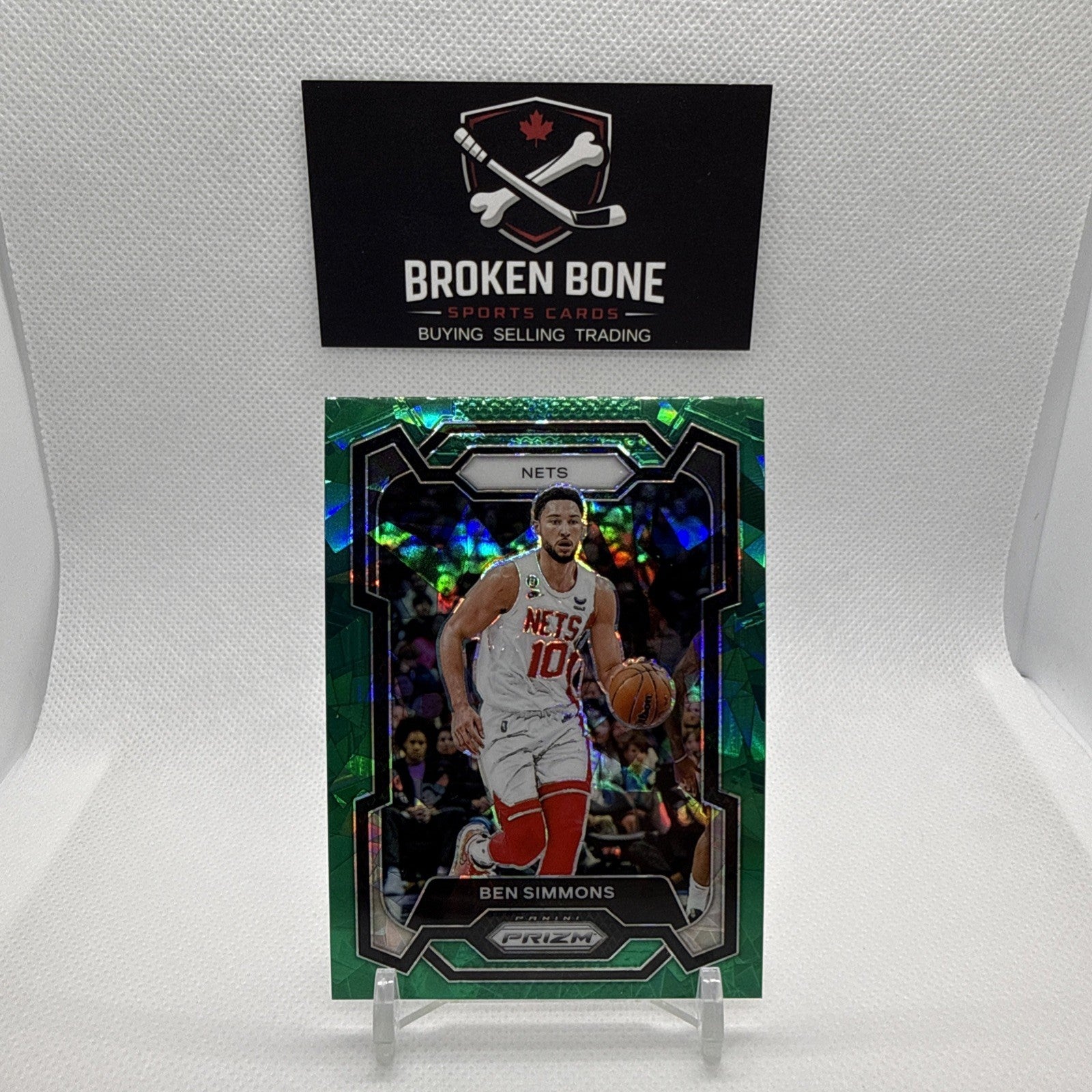 Ben Simmons 2023-24 Panini Prizm Green Cracked Ice SSP #26 Nets