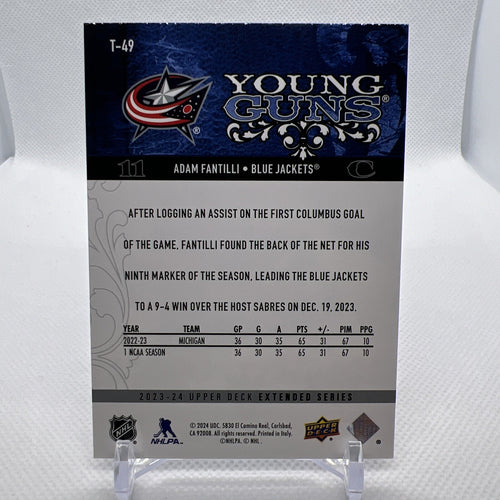 Adam Fantilli 2023-24 Upper Deck Retro Young Guns Columbus Blue Jackets RC