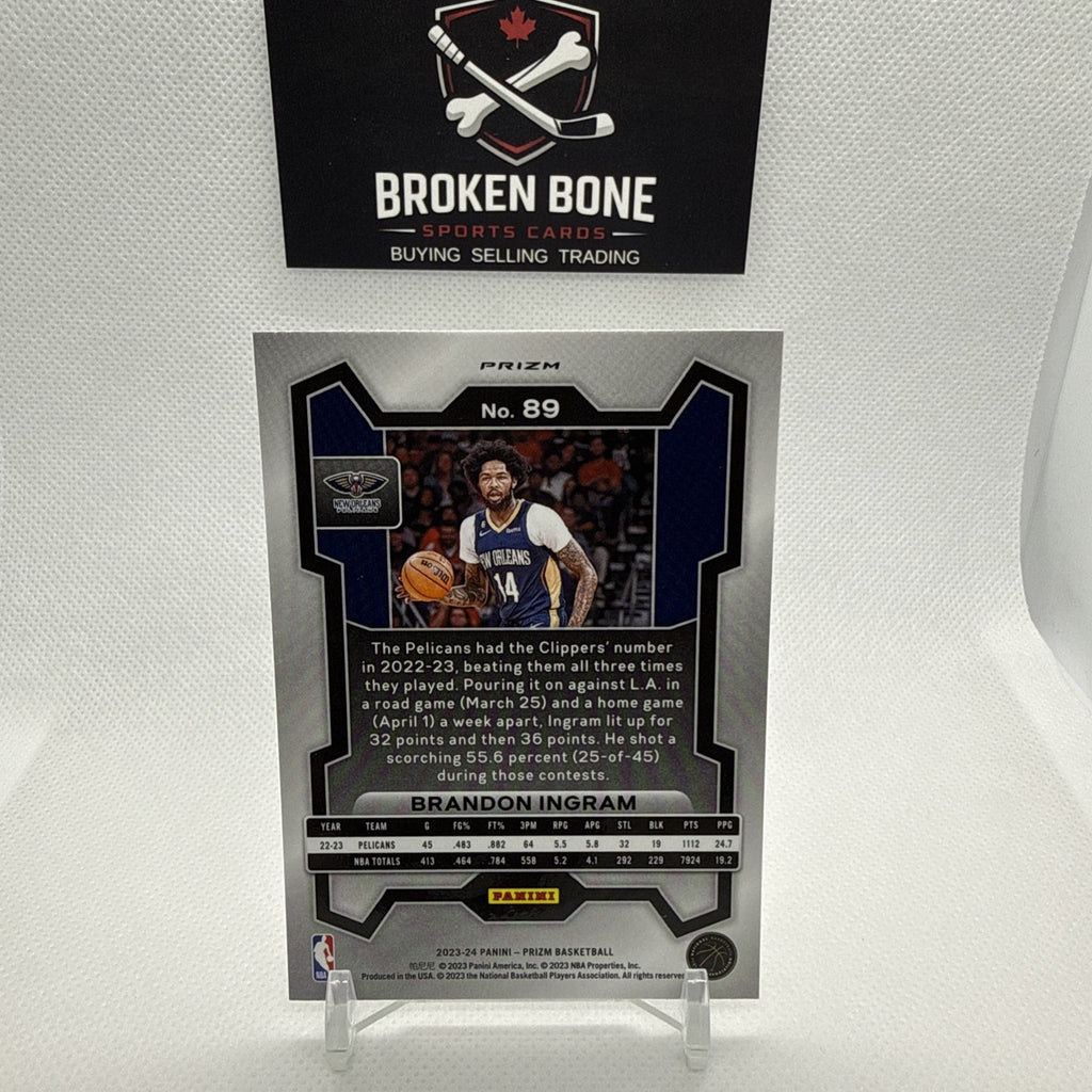 Brandon Ingram 2023-24 Panini Prizm Silver Prizm #89 Pelicans