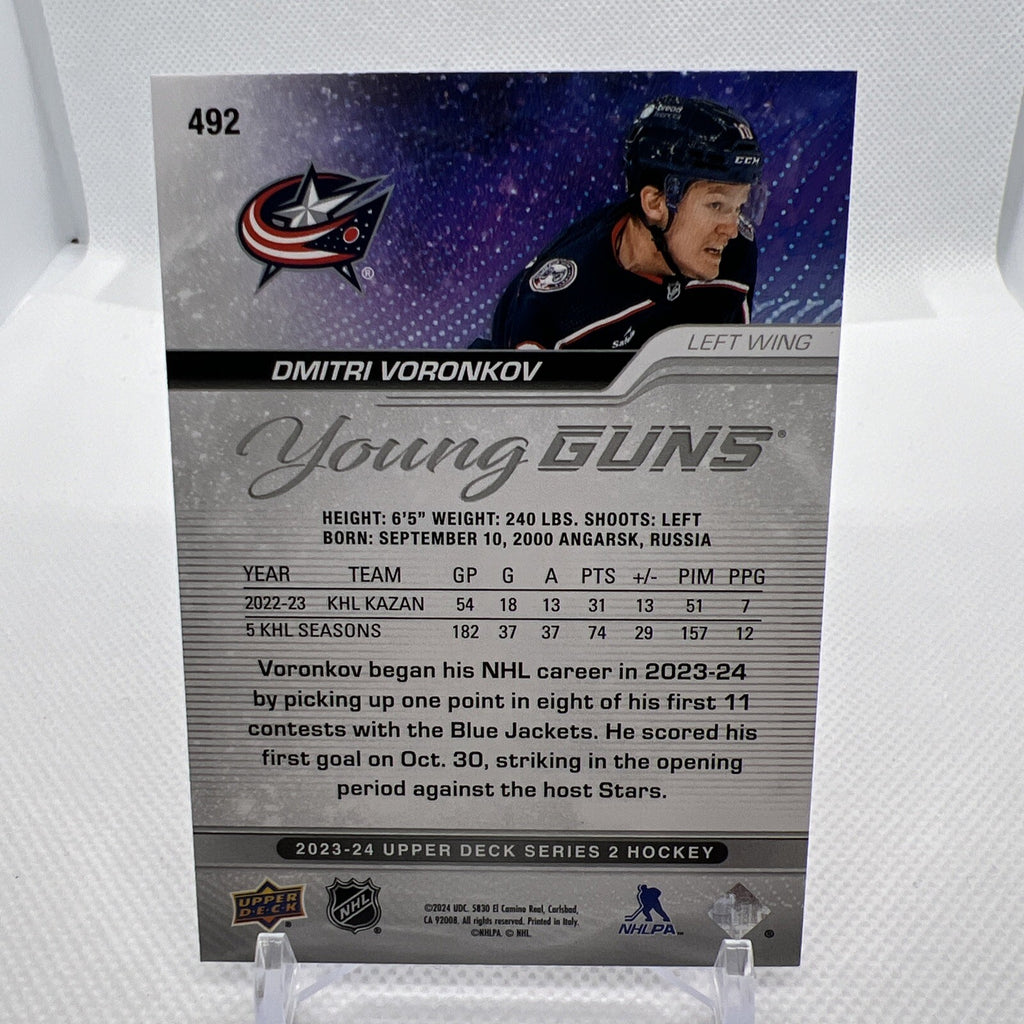 Dmitri Voronkov 2023-24 Upper Deck Young Guns Rookie Columbus Blue Jackets RC