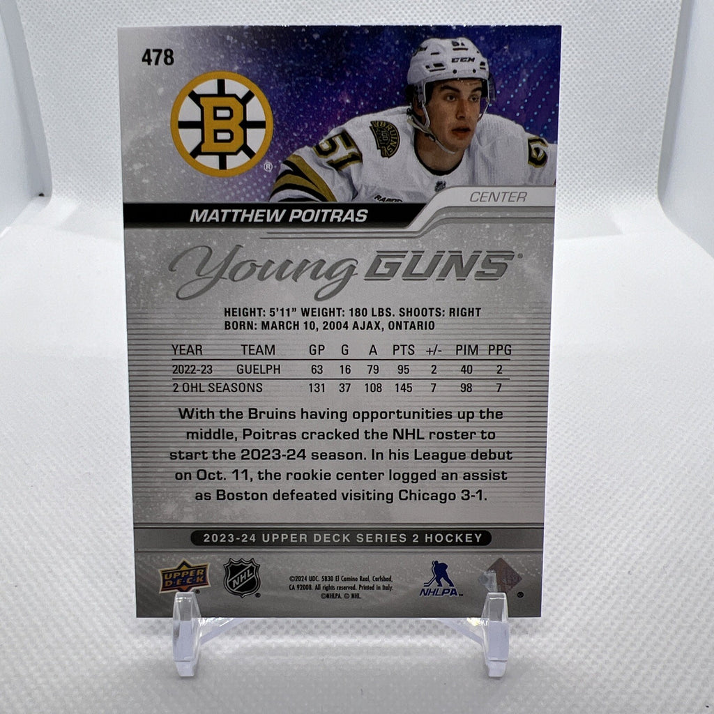 Matthew Poitras 2023-24 Upper Deck Young Guns Rookie Boston Bruins 5 RC