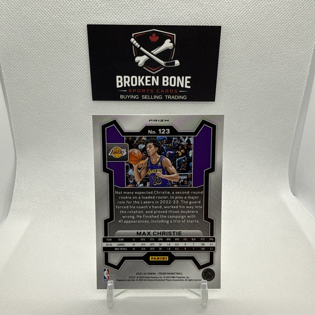 Max Christie 2023-24 Panini Prizm Green Cracked Ice SSP #123 Lakers