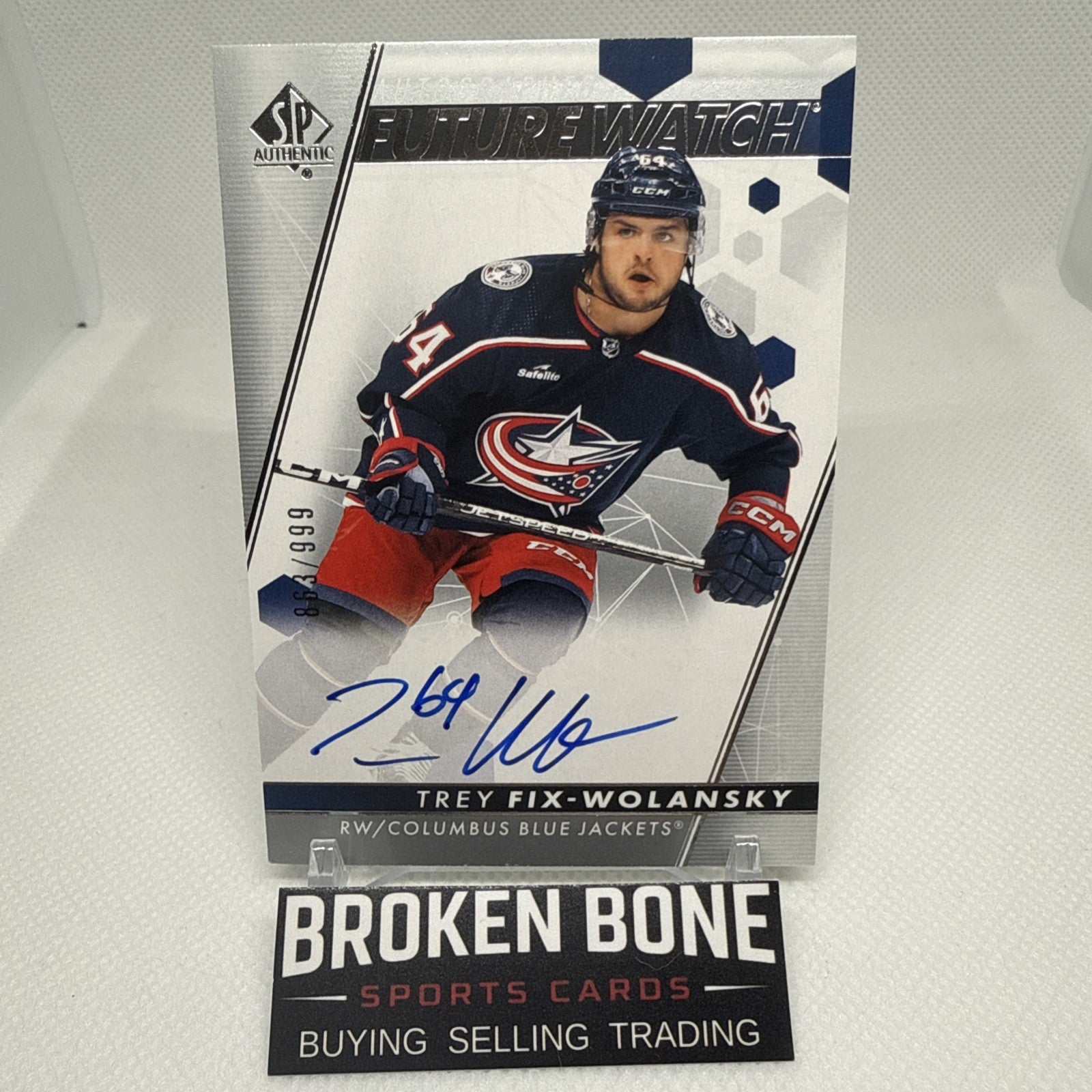 Trey Fix-Wolansky 2022-23 SP Authentic Future Watch Auto /999 Blue Jackets