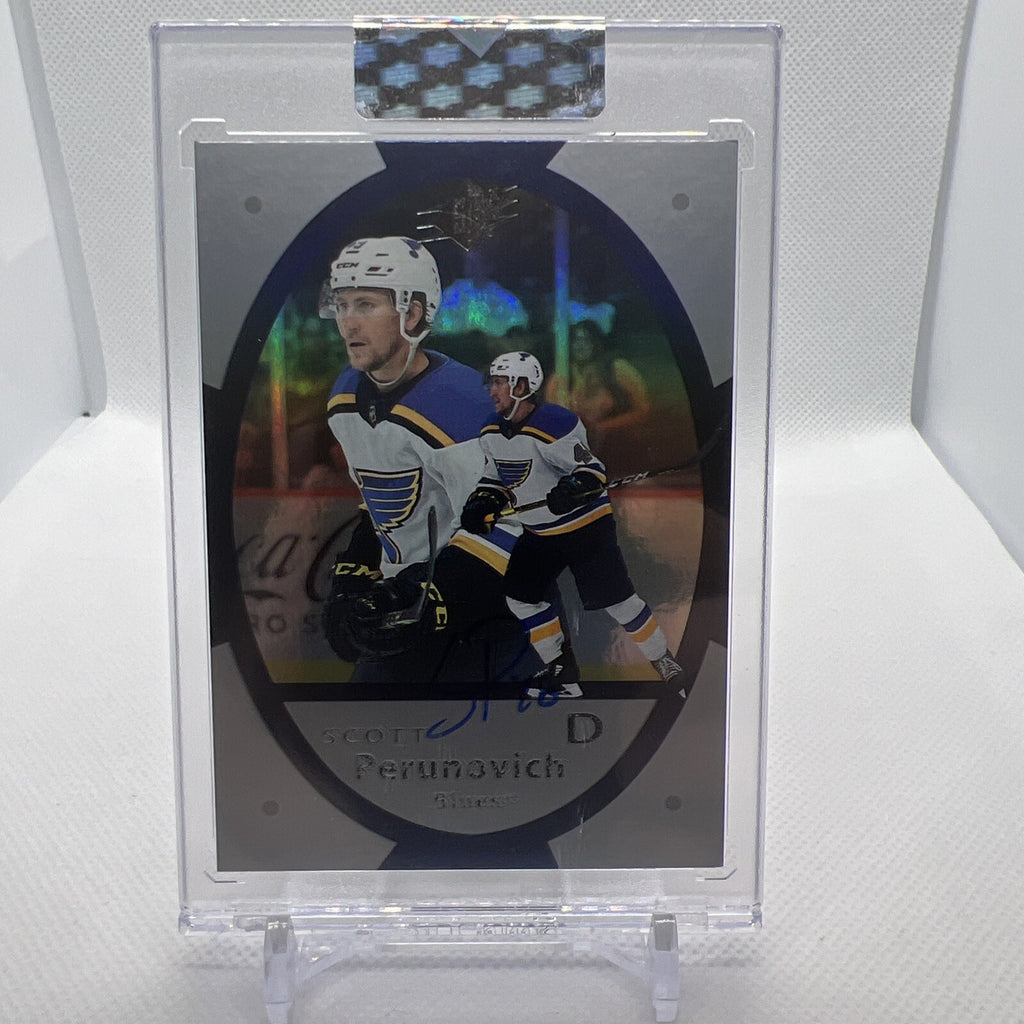 Scott Perunovich 2021-22 Clear Cut SPx Auto St. Louis Blues