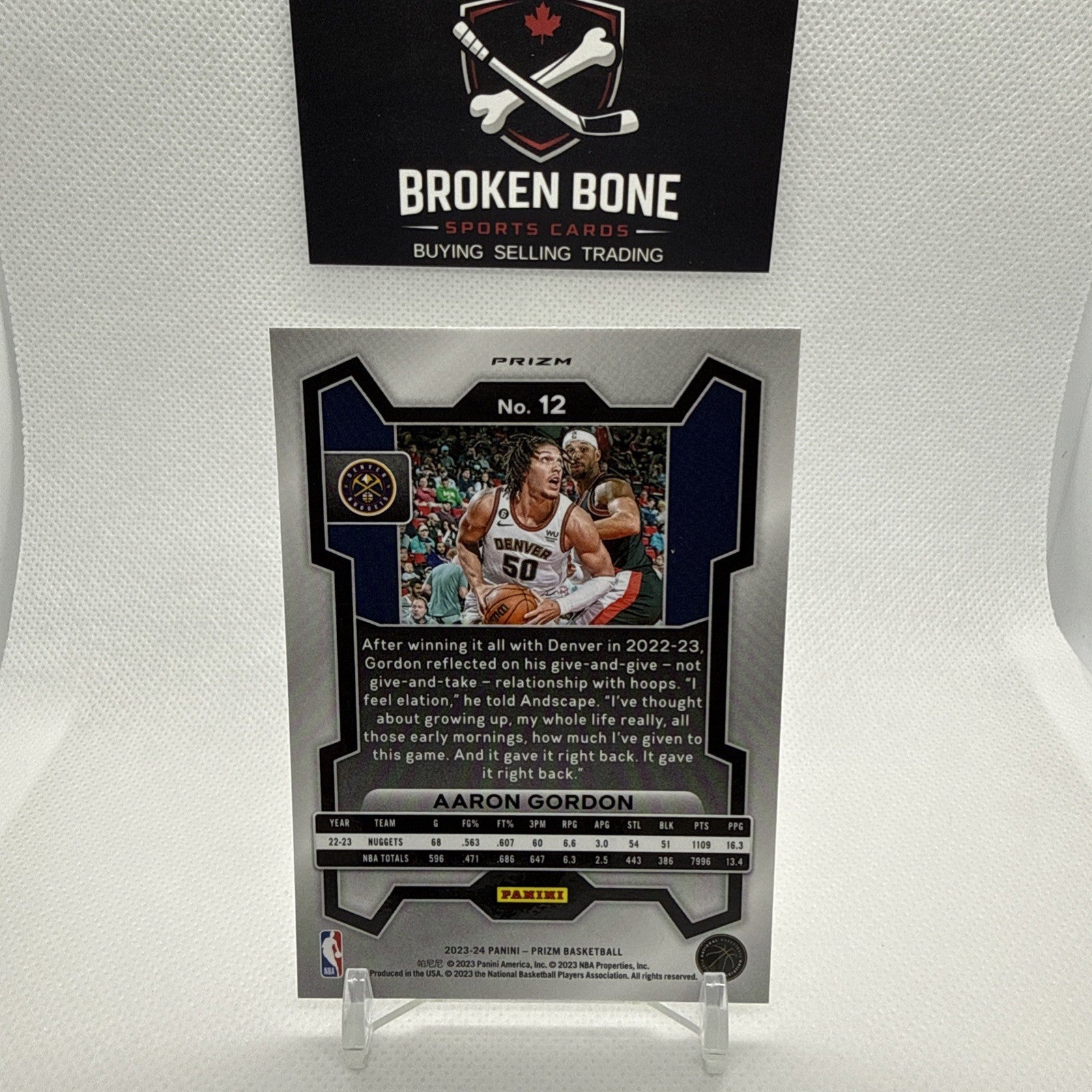 Aaron Gordon 2023-24 Panini Prizm Silver Prizm #12 Nuggets