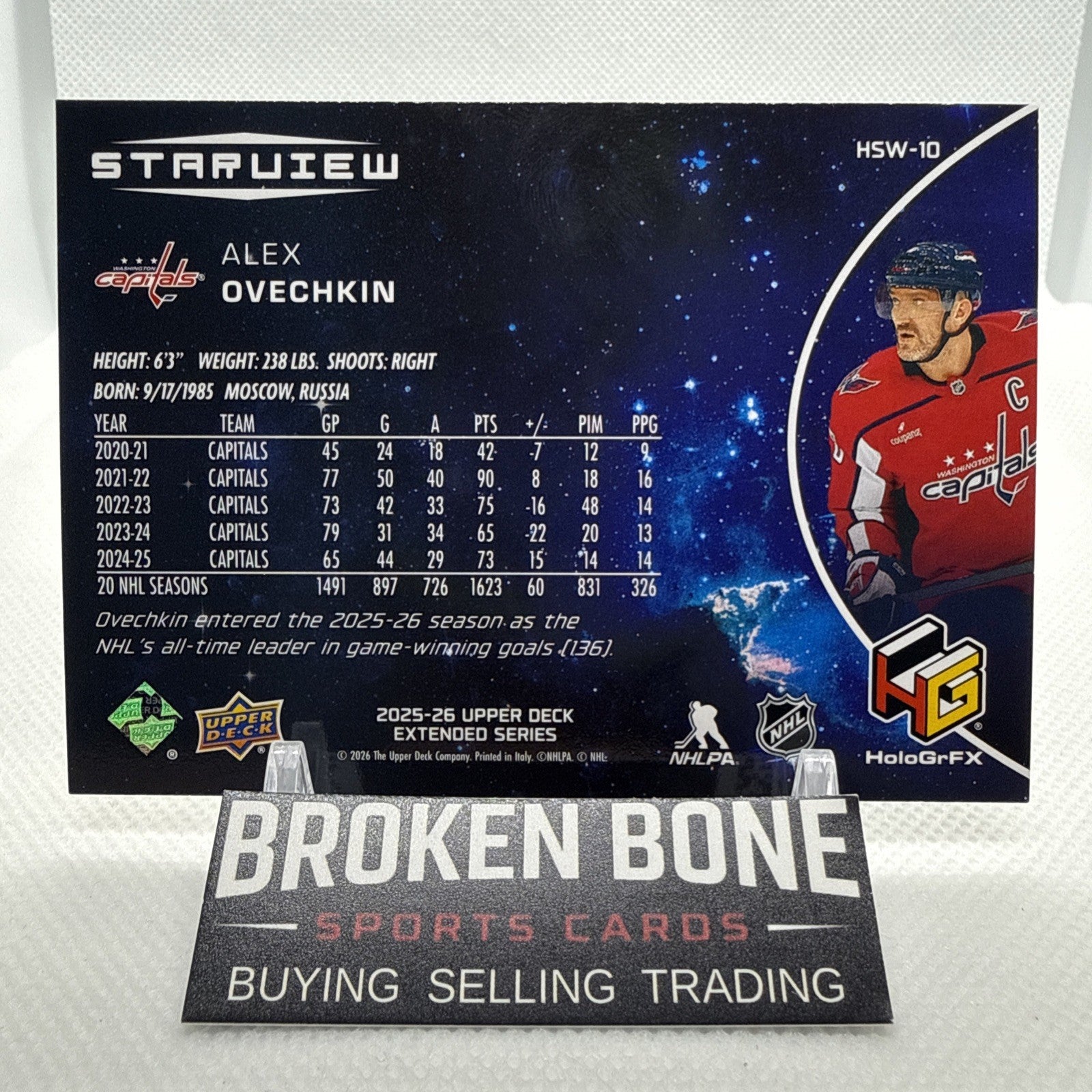 Alex Ovechkin 2025-26 Upper Deck Starview HoloGrFX SSP Case Hit Capitals