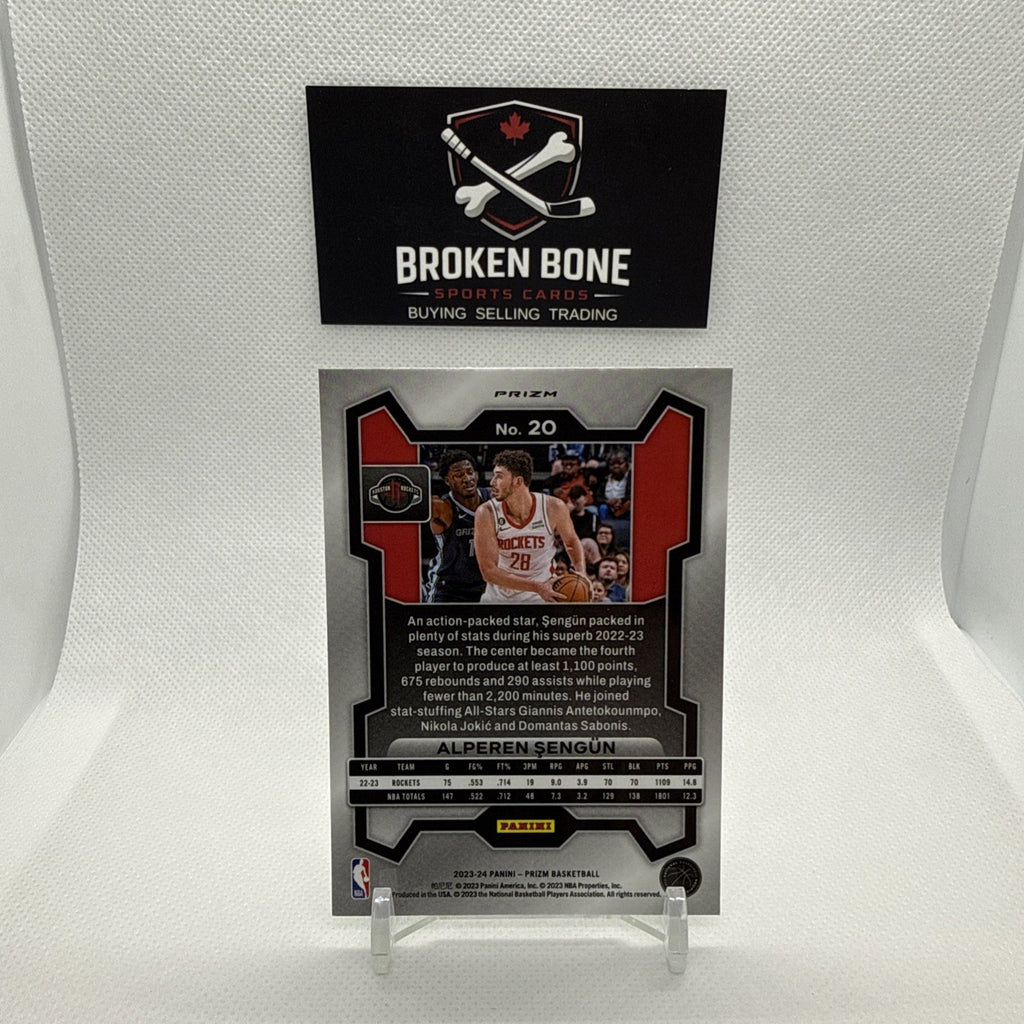 Alperen Sengun 2023-24 Panini Prizm Green Cracked Ice SSP #20 Rockets