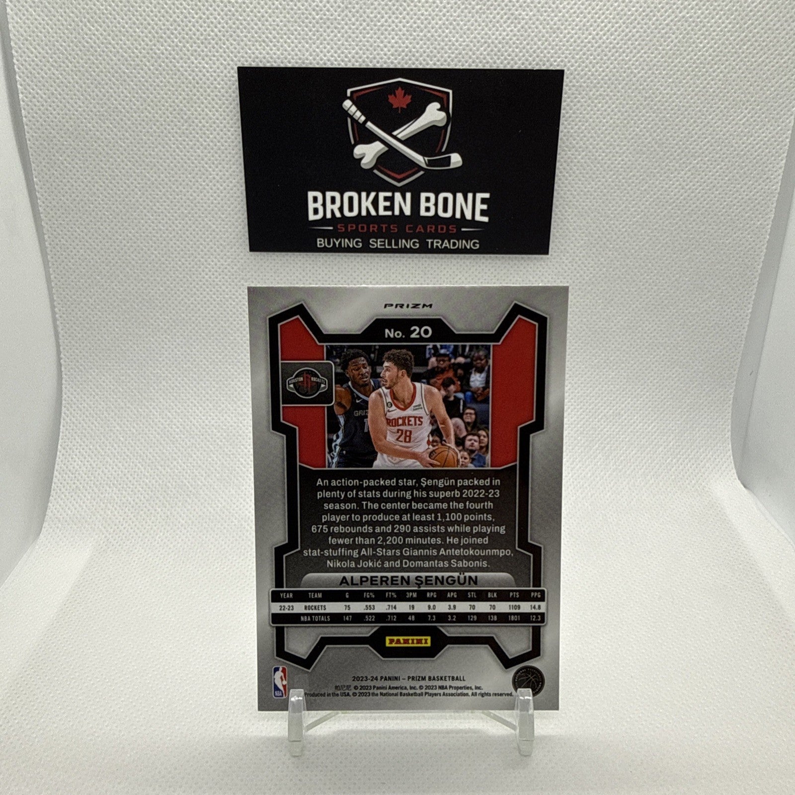 Alperen Sengun 2023-24 Panini Prizm Green Cracked Ice SSP #20 Rockets