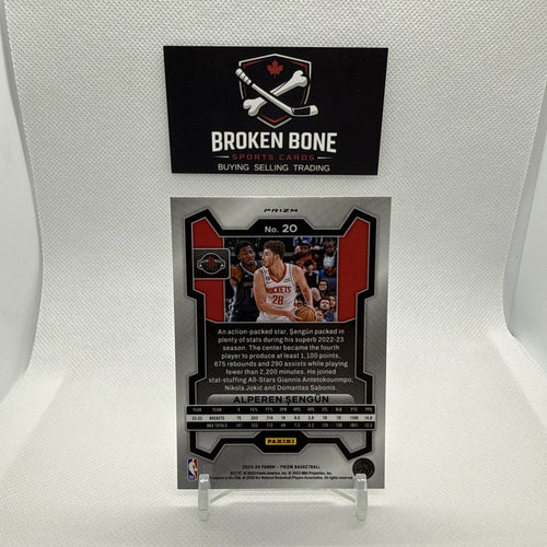 Alperen Sengun 2023-24 Panini Prizm Green Cracked Ice SSP #20 Rockets
