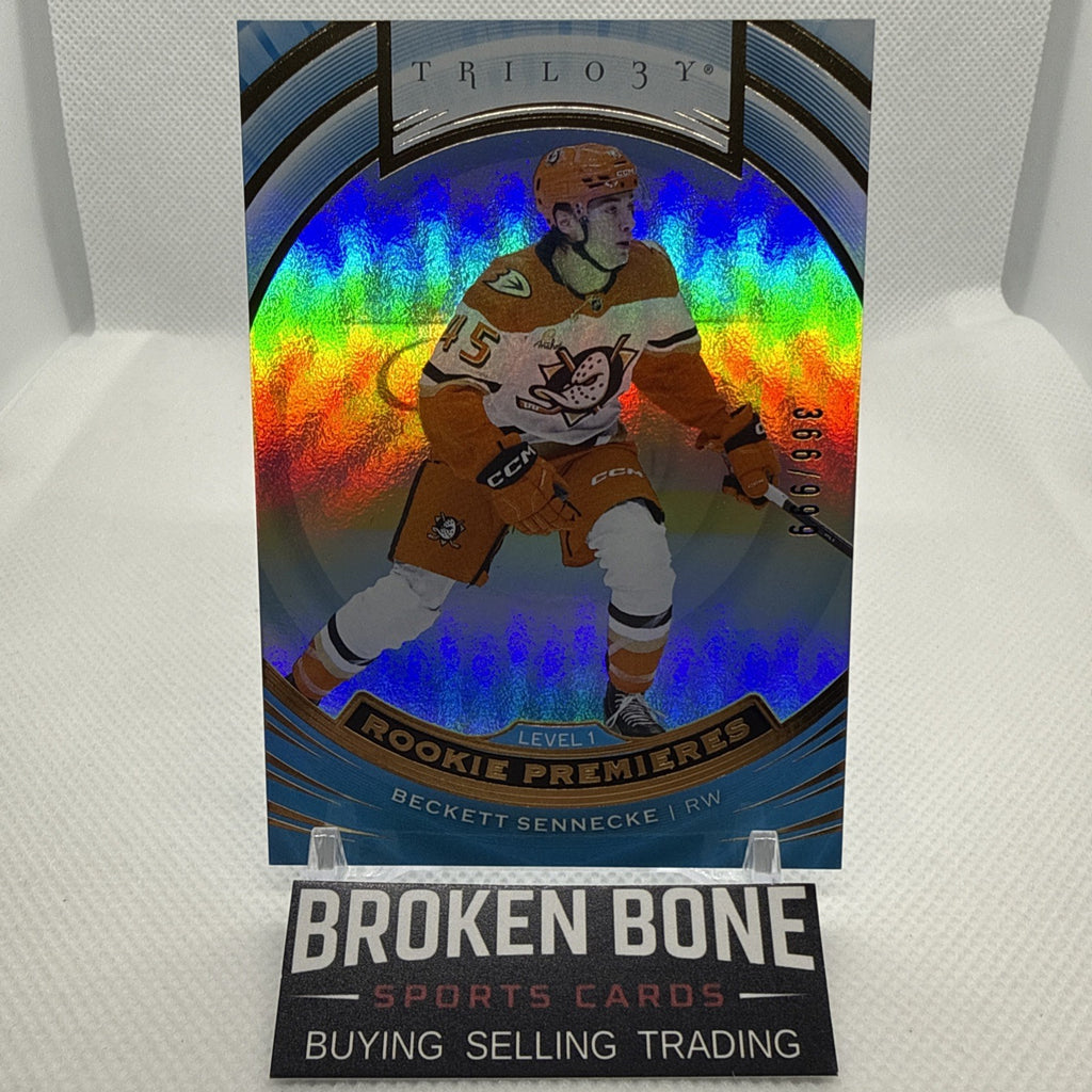 Beckett Sennecke 2025-26 Upper Deck Trilogy Rookie Premieres /999 Anaheim Ducks