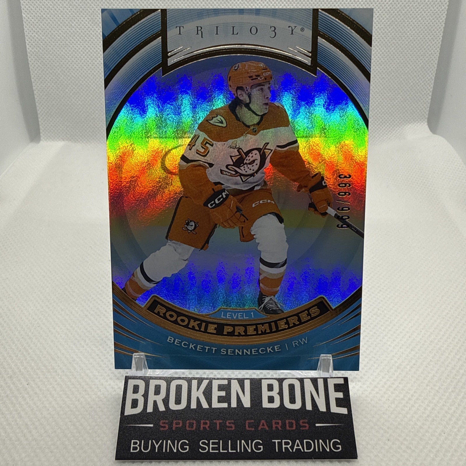 Beckett Sennecke 2025-26 Upper Deck Trilogy Rookie Premieres /999 Anaheim Ducks